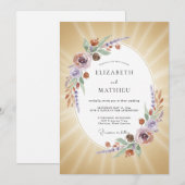 Gouden Sering Bouquet Eucalyptus Bruiloft Kaart (Voorkant / Achterkant)