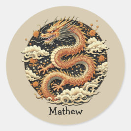 Gouden Serpent Ronde Sticker