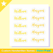 (Gouden Set van 10) Elegante Handtekening Script N Sticker