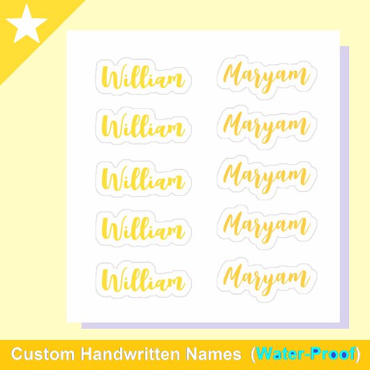 (Gouden Set van 10) Elegante Handtekening Script N Sticker