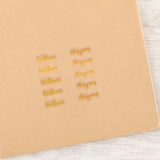 (Gouden Set van 10) Elegante Handtekening Script N Sticker