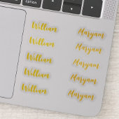 (Gouden Set van 10) Elegante Handtekening Script N Sticker