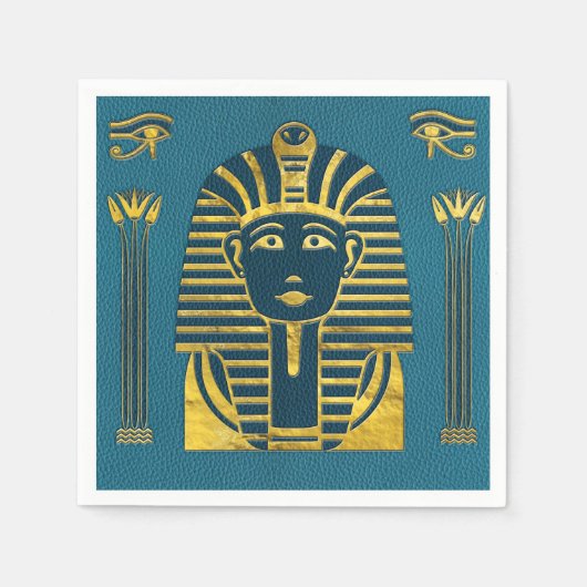 Gouden Sfinxkop met Egyptische hiërogliefen Servetten (Voorkant)