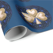 Gouden Shamrock op blauw inpakpapier (Rol Hoek)