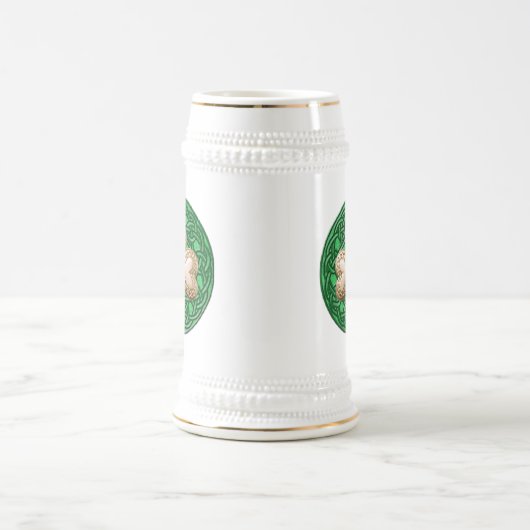 Gouden Shamrock op Keltische Knots Mok (Center)