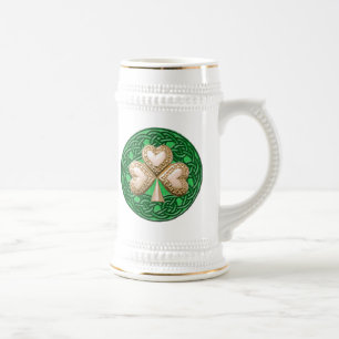 Gouden Shamrock op Keltische Knots Mok