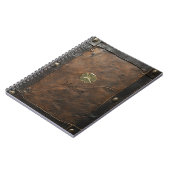 Gouden Shamrock St. Patrick's Day, Bruin leer Notitieboek (Linkerzijde)