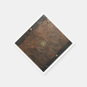 Gouden Shamrock St. Patrick's Day, Bruin leer Servet (Hoek)