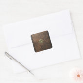 Gouden Shamrock St. Patrick's Day, Bruin leer Vierkante Sticker (Envelop)