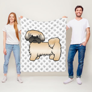 Gouden Shih Tzu met Zwarte Masker Knuffel Cartoon Fleece Deken