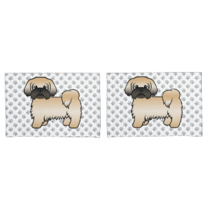 Gouden Shih Tzu met Zwarte Masker Knuffel Cartoon Kussensloop