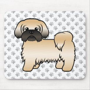 Gouden Shih Tzu met Zwarte Masker Knuffel Cartoon Muismat