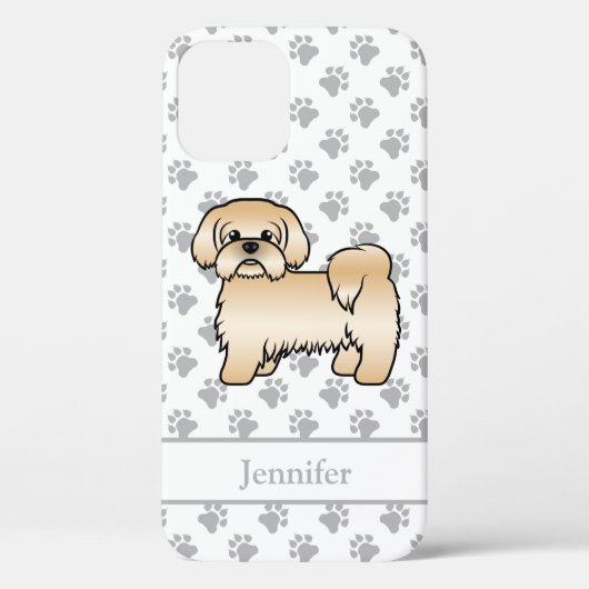 Gouden Shih Tzu Schattige Cartoon Hond & Naam Case-Mate iPhone Case (Achterkant)