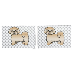 Gouden Shih Tzu Schattige Cartoonhond Illustratie Kussensloop