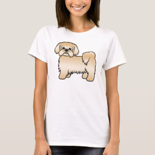 Gouden Shih Tzu Schattige Cartoonhond Illustratie T-shirt