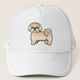 Gouden Shih Tzu Schattige Cartoonhond Illustratie Trucker Pet