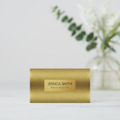 Gouden Shimmer en Metallic Faux Gold Visitekaartje (Staand voorkant)