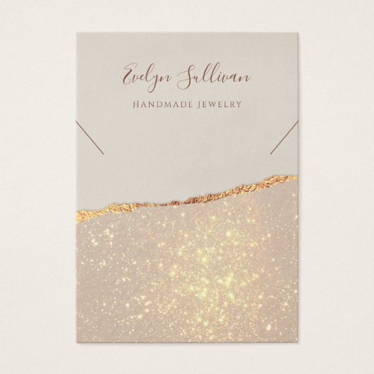 Gouden shimmer papier ketting display kaart (Voorkant)