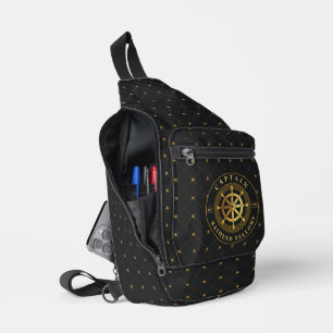 Gouden Ship Wheel Sling tas
