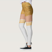 Gouden Shorts Knie Sokken Naam Roller Derby Leggings (Links)