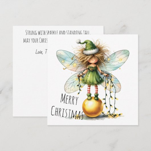 Gouden Sieraad Elf Feestkaart (Voorkant / Achterkant)