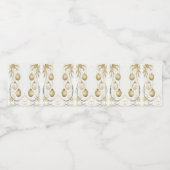 Gouden Sierad Kerstvakantie Feest Elegant Waterfles Etiket (Enkel label)