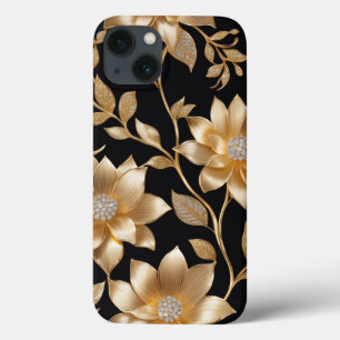 Gouden sieraden bloemenpatroon Elegant bloemontwer Case-Mate iPhone Case