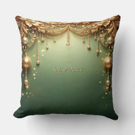 Gouden Sieraden Festieve Groene Worp Kussen