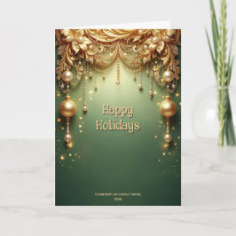 Gouden Sieraden Festive Groen Feestdag Kaart