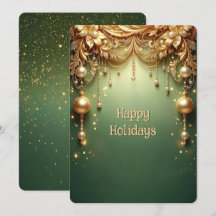 Gouden Sieraden Festive Groene Vakantiekaart