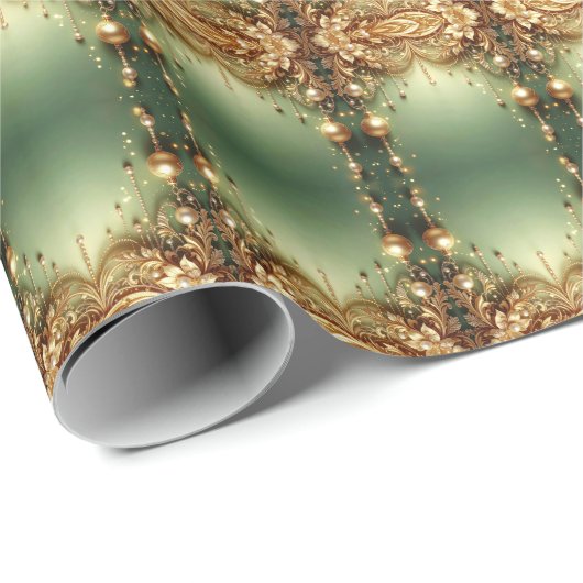 Gouden Sieraden Kerst Inpakpapier (Rol Hoek)