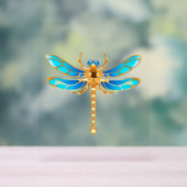 Gouden sieraden libel insect vip fun vector afbeel acryl bord (Neutraal)