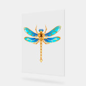Gouden sieraden libel insect vip fun vector afbeel acryl bord (Hoek)