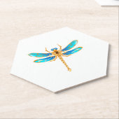 Gouden sieraden libel insect vip fun vector afbeel kartonnen onderzetters (Schuin)