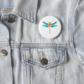 Gouden sieraden libel insect vip fun vector afbeel ronde button 5,7 cm (In situ)