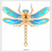 Gouden sieraden libel insect vip fun vector afbeel sticker (Vel)