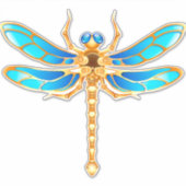 Gouden sieraden libel insect vip fun vector afbeel sticker (Voorkant)