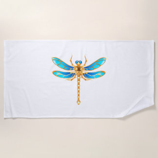 Gouden sieraden libel insect vip fun vector afbeel strandlaken
