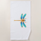 Gouden sieraden libel insect vip fun vector afbeel strandlaken (Voorkant)