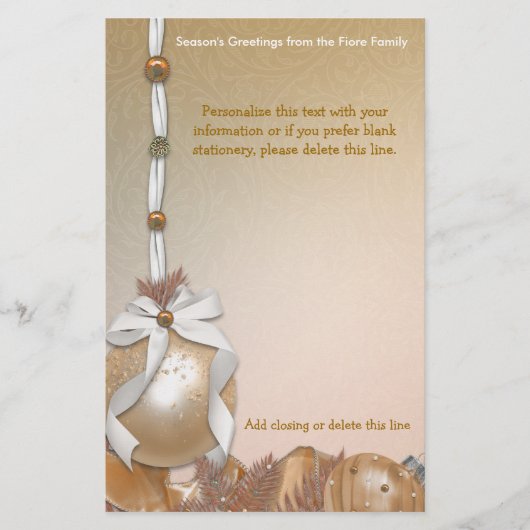 gouden sierbenodigdheden briefpapier (Voorkant)