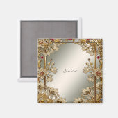 Gouden Sierbloem Magneet (Voorkant / Achterkant)