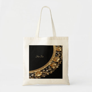 Gouden Sierbloemen Boodschappentas Tote Bag