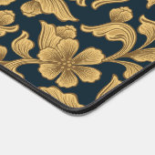 Gouden sierbloemen-bureau mat (Hoek)