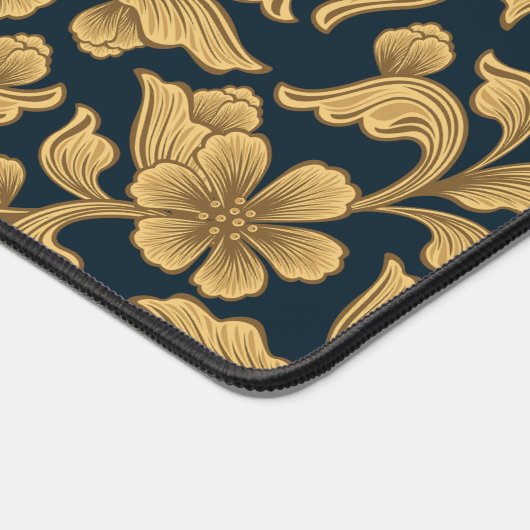 Gouden sierbloemen-bureau mat (Hoek)