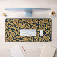 Gouden sierbloemen-bureau mat