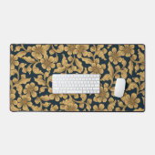 Gouden sierbloemen-bureau mat (Keyboard & Muis)