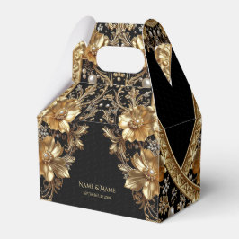 Gouden Sierbloemen Favor Doos Bedankdoosjes