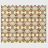 Gouden Sierbloemen Inpakpapier (Vlak)