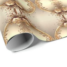 Gouden Sierbloemen Inpakpapier