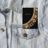 Gouden Sierbloemen Knop Button (Insitu)
